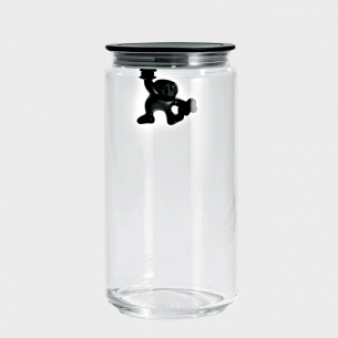 Alessi Glass Jar with Black Lid - Large