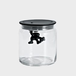 Alessi Glass Jar with Black Lid - Small