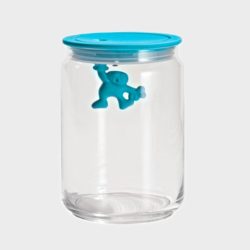 Alessi Glass Jar with Blue Lid - Medium