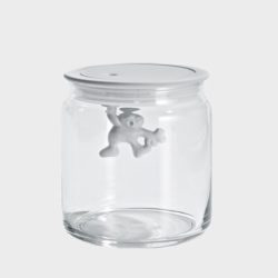 Alessi Glass Jar with White Lid - Small